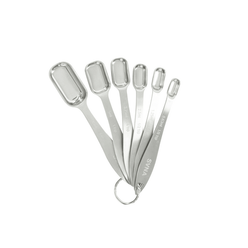 SVNA Premium Stainless Steel Spice Jar Measuring Spoons 6pcs Set