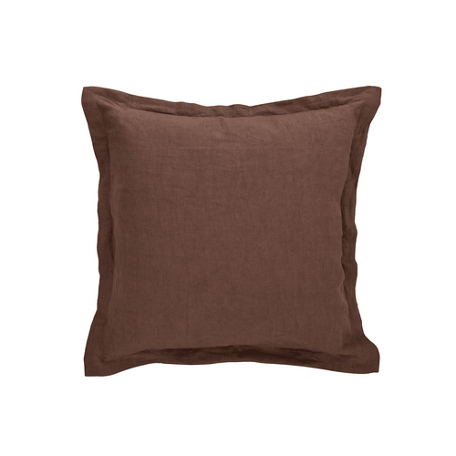 Amalfi Cove Linen Cushion Chocolate