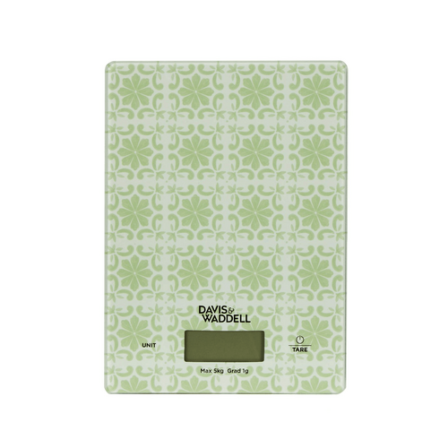 Davis &amp; Waddell 5kg Digital Kitchen Scale Printed Green