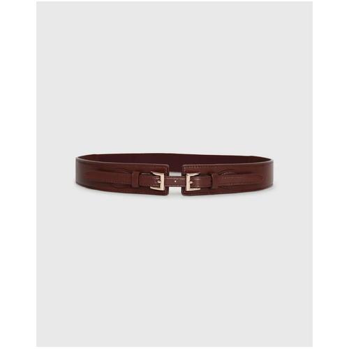 belle &amp; bloom London Fog Leather Waist Belt - Burgundy