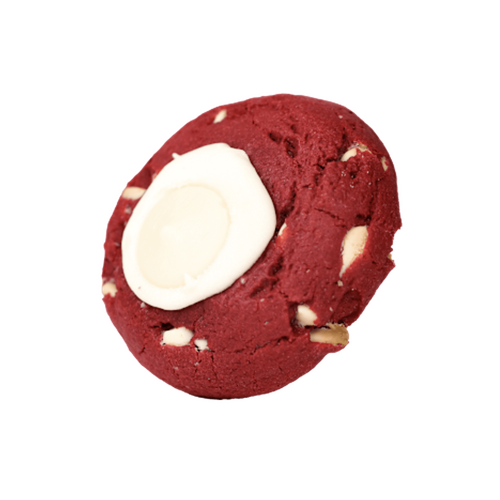 Gold Coast Cookiesxl Red Velvet Filled Cookies - Belgian White Choc Red Velvet Cookie Filled With Cream Cheese