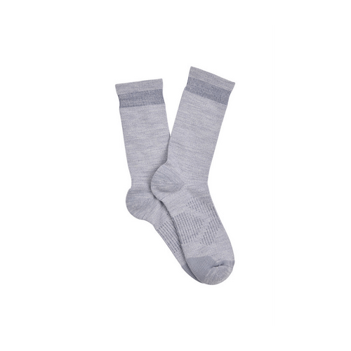 Women&#39;s Overlander Merino Wool Lifestyle Crew Socks- Grey Melange