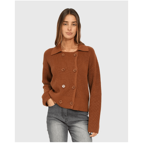 belle &amp; bloom Make It with You Buttoned Cardi Jacket - Dark Vicuna