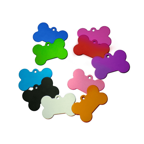 Hello Coucou ALUMINIUM BONE TAG - DARK BLUE Dog Cat Luggage Bag BLANK