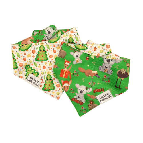 Hello Coucou MERRY AUSSIE CHRISTMAS - DOUBLE SIDED Dog Cat BANDANA