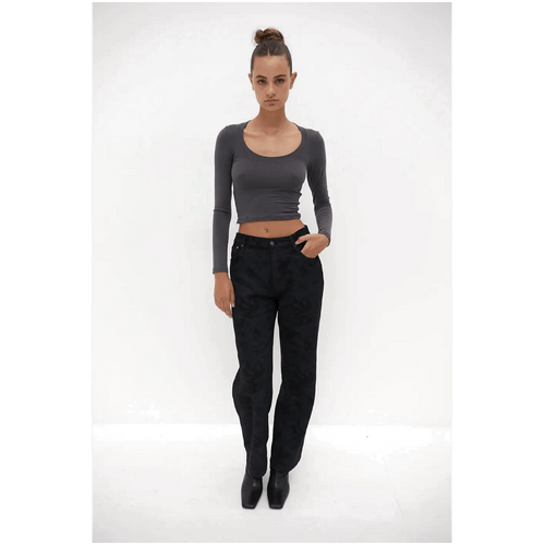 Style Addict Straight Leg Jeans - Blue Black