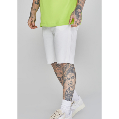 Sik Silk White Denim Shorts