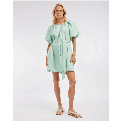 Amelius Wren Linen Mini Dress - Seafoam