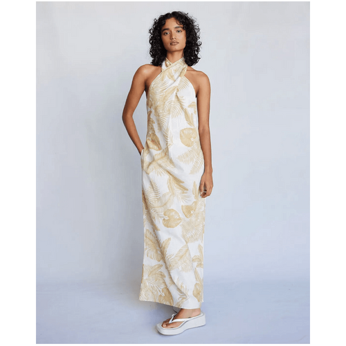 Amelius Samara Linen Halter Maxi Dress