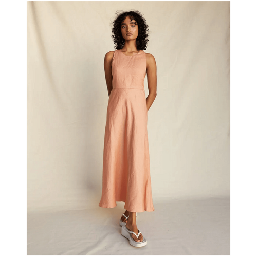 Amelius Zaina Linen Halter Maxi Dress - Apricot