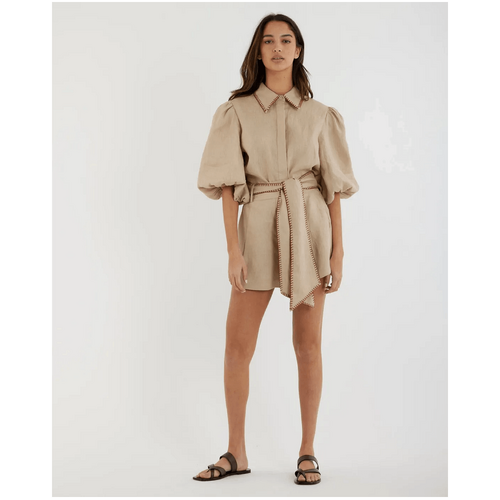 Amelius Chloe Stitch Detail Linen Short - Sand