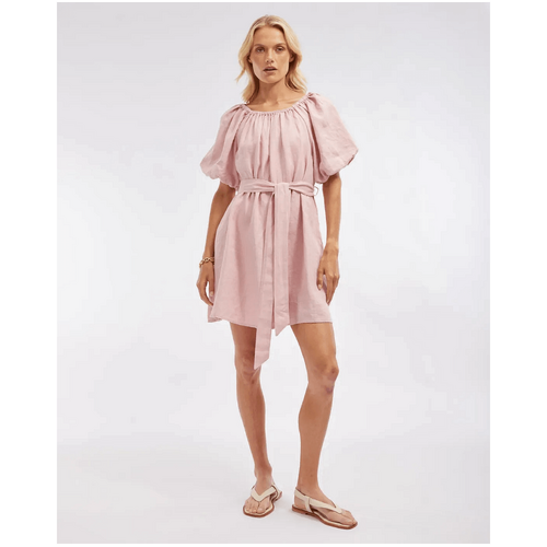 Amelius Wren Linen Mini Dress - Peony