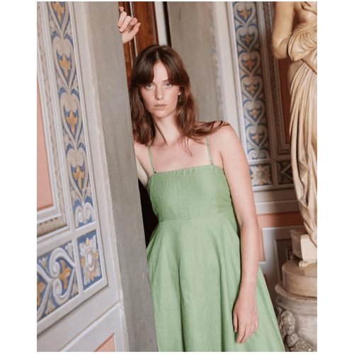 Amelius Corinna Linen Midi Dress - Leaf