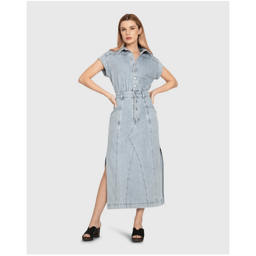 belle &amp; bloom Sundown Denim Midi Shirt Dress