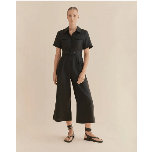 Amelius Portsea Linen Jumpsuit - Black