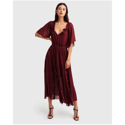 belle &amp; bloom Amour Amour Ruffled Midi Dress