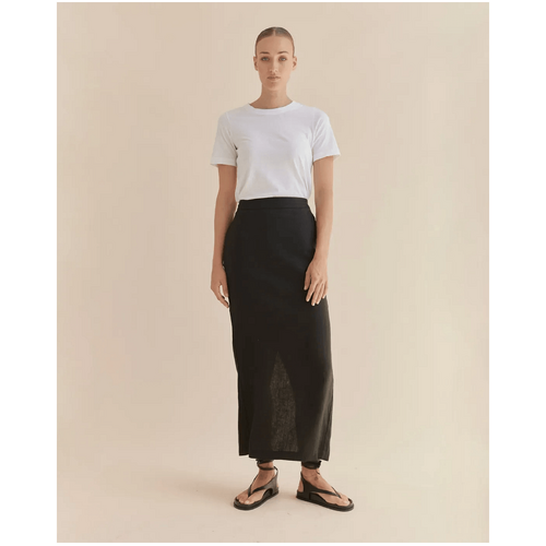 Amelius Mabel Linen Skirt - Black