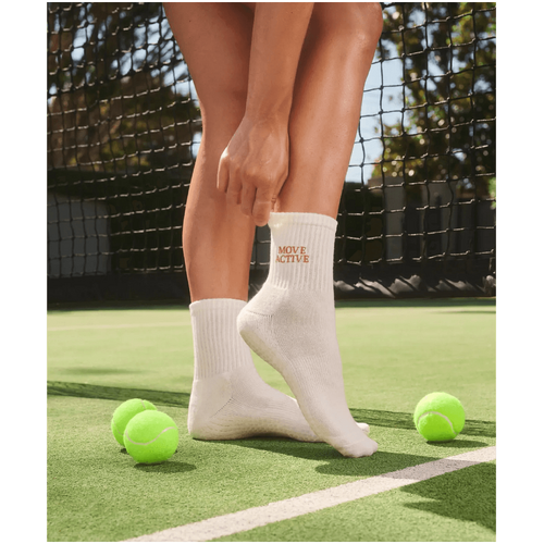 MoveActive Crew Grip Socks - Signature Ivory
