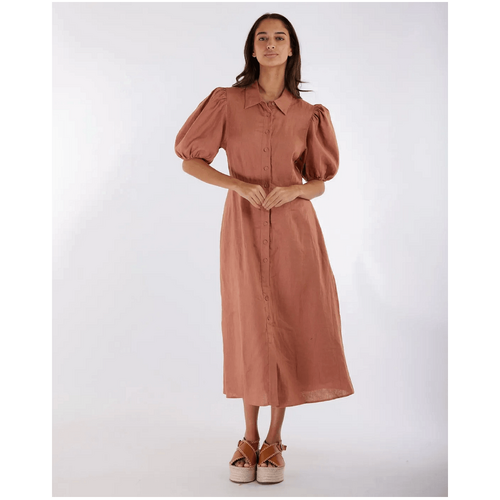 Amelius Julius Linen Midi Dress - Desert Rose