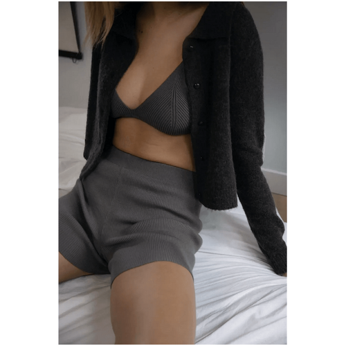 Style Addict Soft Knit Bra - Dark Grey