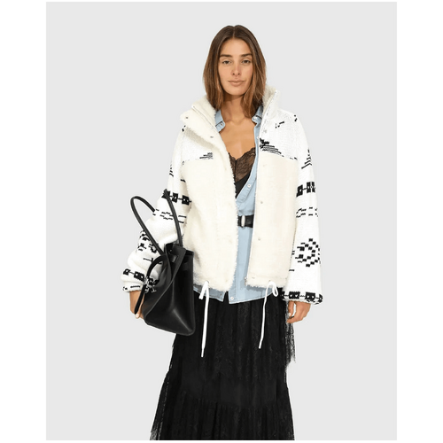 belle &amp; bloom Billie Fair Isle Jacket - Egret/Black