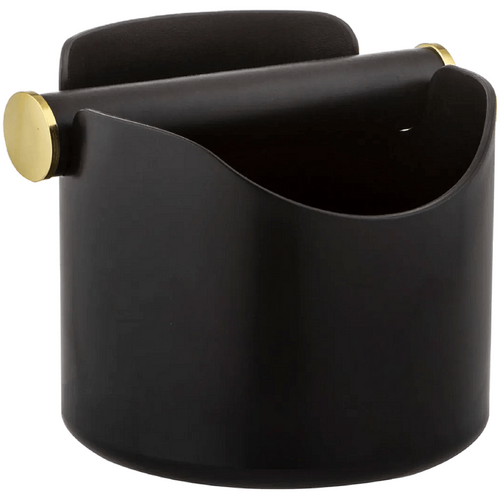 Leaf &amp; Bean Knock Box Stainless Steel Black &amp; Gold