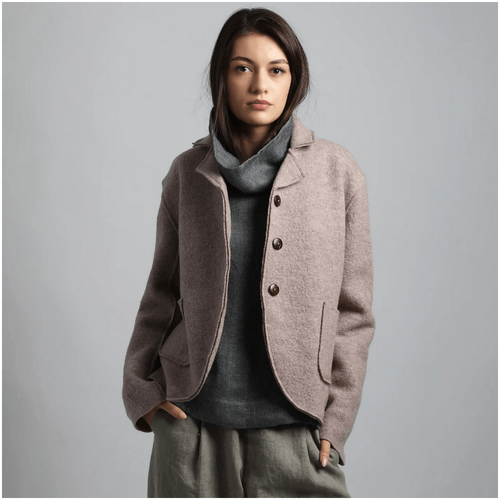 Knotium Quinn Boxy Boiled Wool Blazer