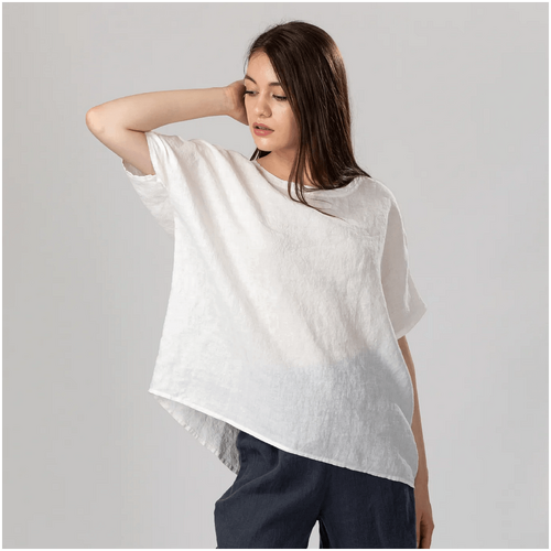 Knotium Tia Midi Linen Dress with Soft Pleats