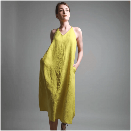 Knotium Sierra Open Back Linen Dress