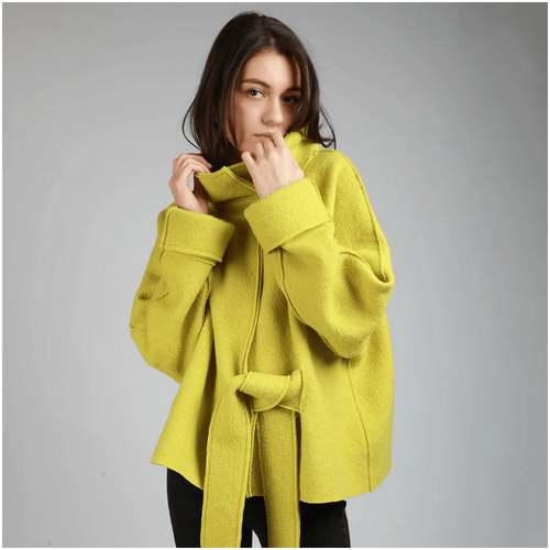 Knotium Maud Unlined Oversized Boiled Wool Wrap Coatigan with Belt