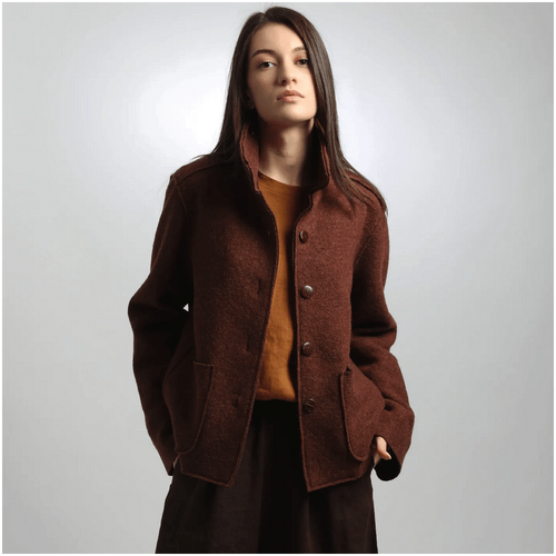 Knotium Alessandra Boiled Wool Blazer Jacket