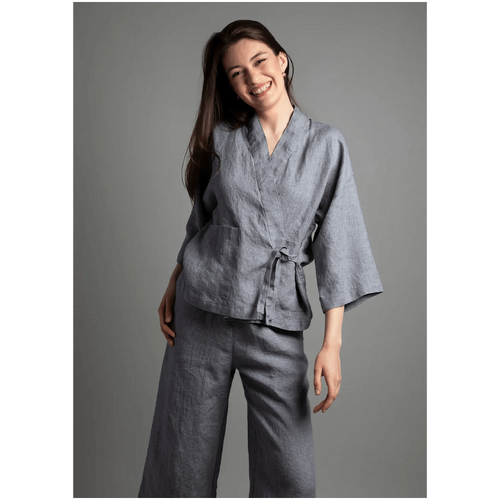 Knotium Oona Elegant Light Kimono Style Linen Jacket
