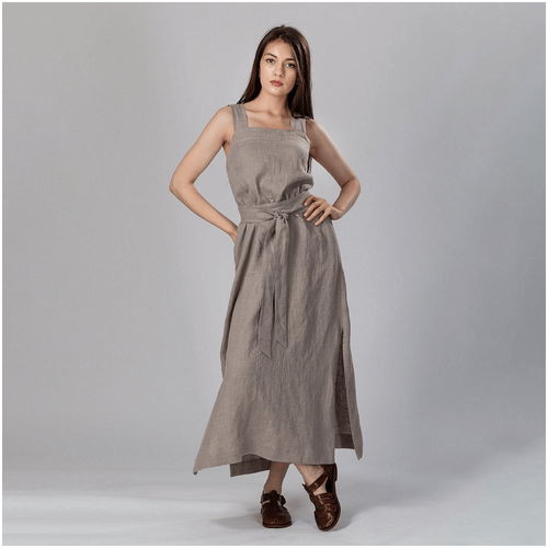 Knotium Astor High Neck Double Layered Linen Top
