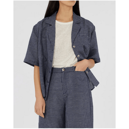 Amelius Virtuous Check Oversized Shirt - Navy