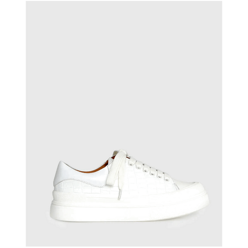 belle &amp; bloom Just A Dream Croc Leather Sneaker - White