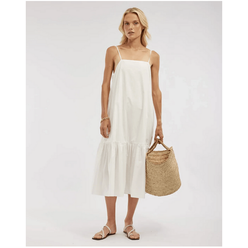 Amelius Zadie Poplin Midi Dress - White