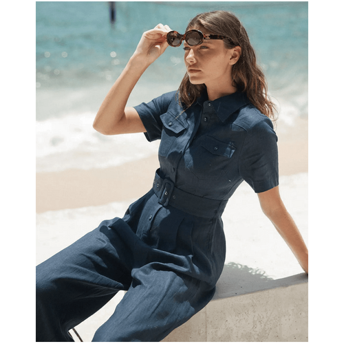 Amelius Portsea Linen Jumpsuit - Navy