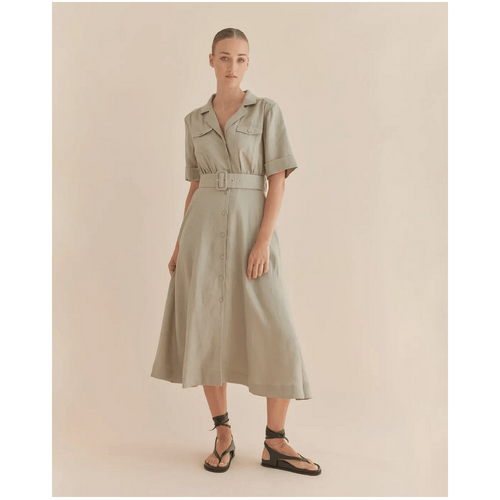 Amelius Cadence Linen Dress - Sage