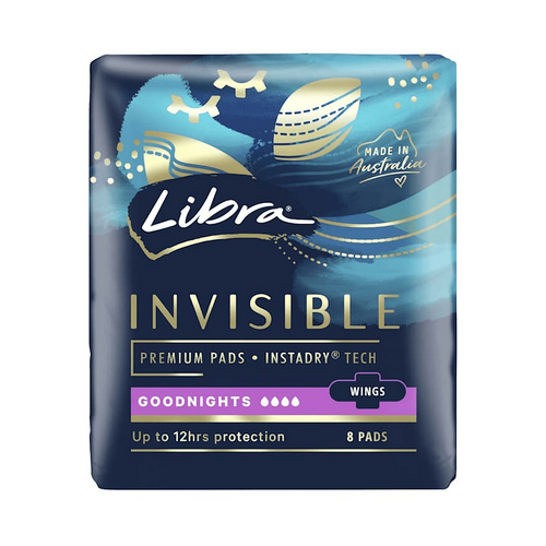 Libra Invisible Pads Goodnights with Wings 8 Pack