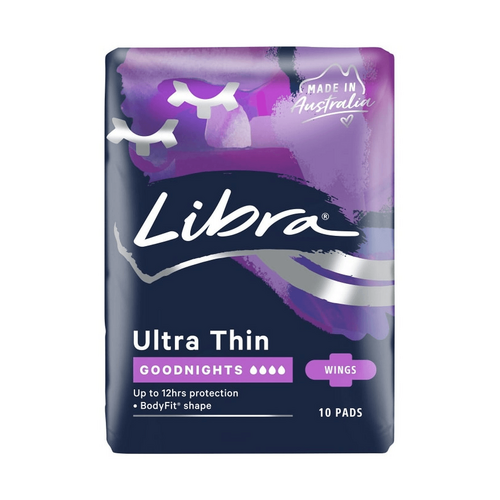 Libra Goodnights Pads Ultra Thin Wings 10 Pack