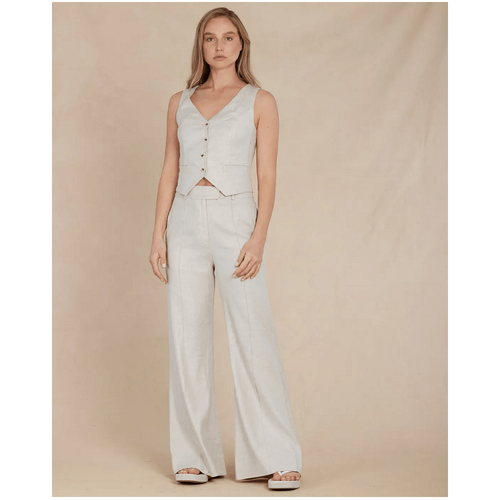 Amelius Sofia Linen Twill Wide Leg Pants - Naturale