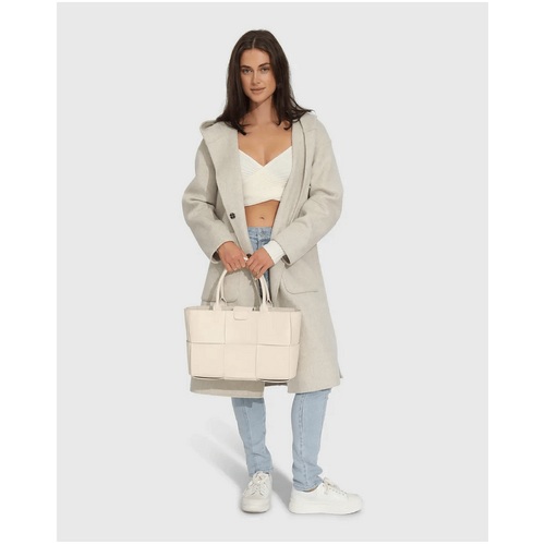 belle &amp; bloom Walk This Way Wool Blend Oversized Coat - Oat Marle