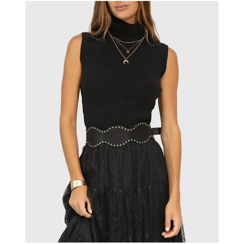 belle &amp; bloom No Other Love Studded Belt - Black