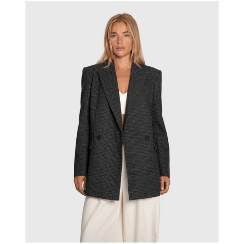 belle &amp; bloom Big Brother Talk Wool Blend Blazer - Charcoal