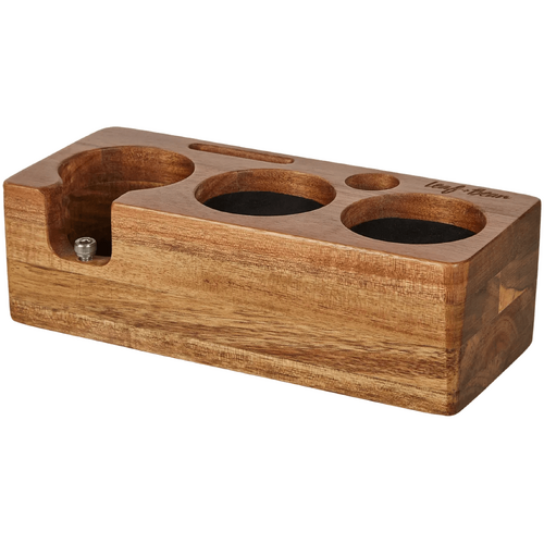 Leaf &amp; Bean Espresso Tamper Station Acacia Wood Brown