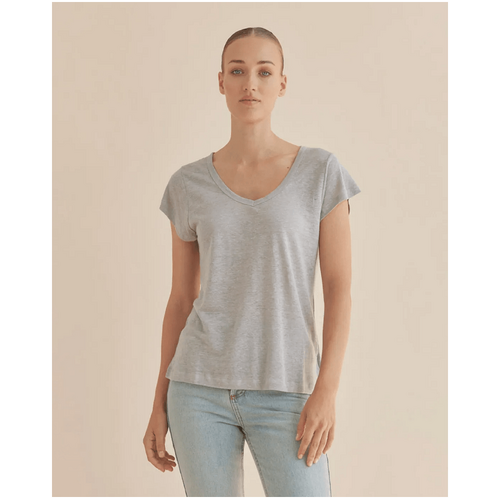 Amelius Newport Linen Jersey Tee - Grey