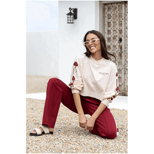 Peach &amp; Parla Spades Logo Crop Tee