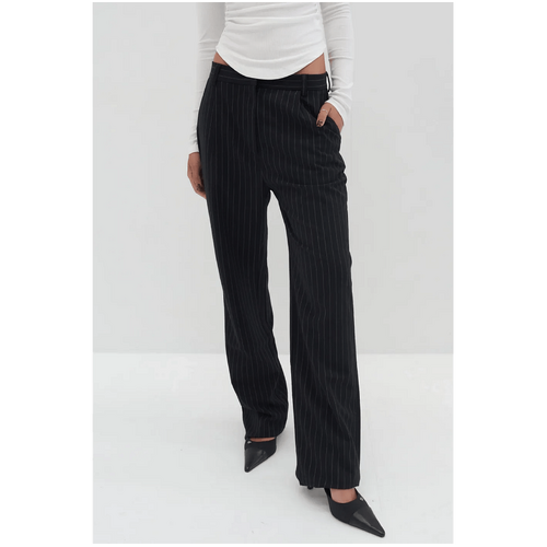 Style Addict Rylee Trousers - Pinstripe Black