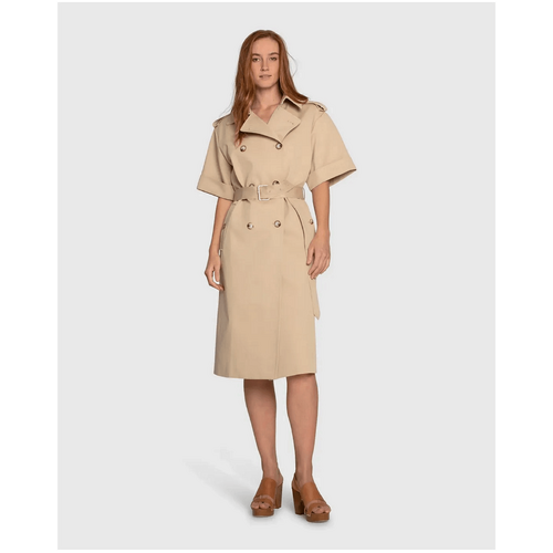 belle &amp; bloom Dust &amp; Daring Short Sleeve Trench Style Dress - Camel