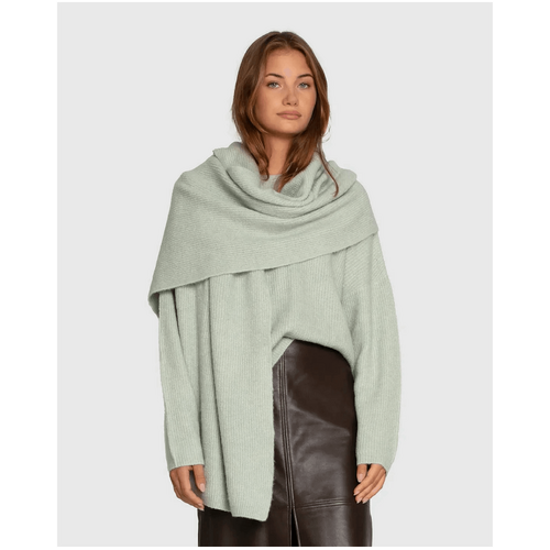 belle &amp; bloom Wrap Me Up Scarf Sweater - Mint